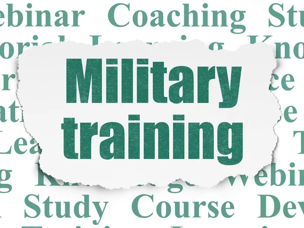 Koncepcja studia: szkolenie wojskowe na tle rozdarty papier — Zdjęcie stockowe
