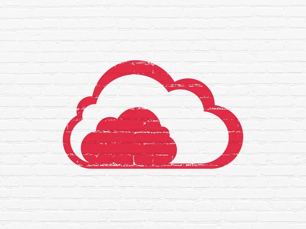 Cloud computing koncept: Moln på vägg bakgrund — Stockfoto