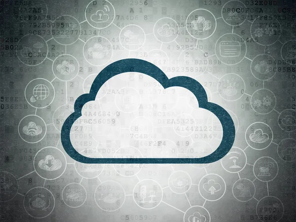 Cloud computing concept: Cloud on Digital Data Paper background — Stock Photo, Image