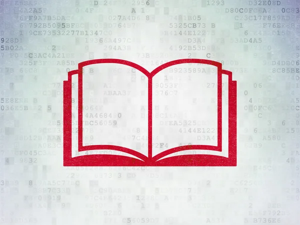 Концепция науки: Книга на фоне цифровых документов — стоковое фото