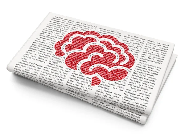 Health concept: Brain on Newspaper background — Stock Photo, Image