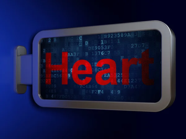 Medicine concept: Heart on billboard background — Zdjęcie stockowe
