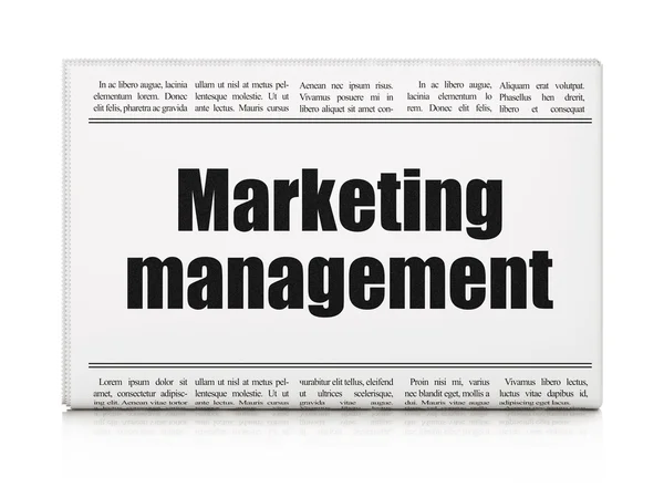 Werbekonzept: Zeitungsschlagzeilen Marketing Management — Stockfoto