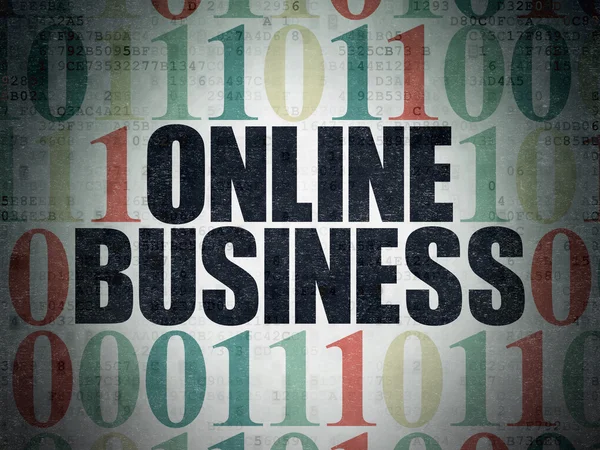 Affärsidé: Online Business på Digital Data papper bakgrund — Stockfoto