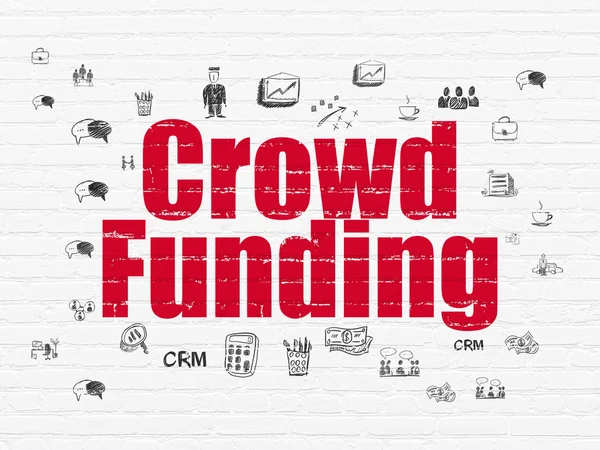 Business concept: Crowd Funding on wall background — Stock Photo, Image