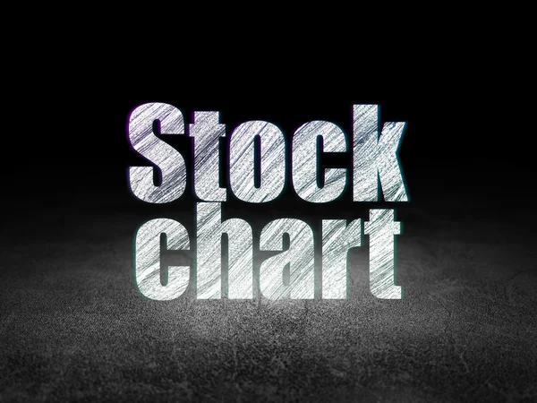 Business concept: Stock Chart in grunge dark room — Zdjęcie stockowe