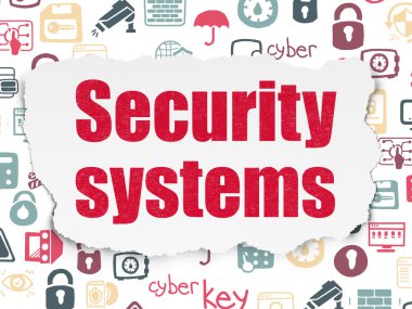 Gizlilik kavramı: yırtık kağıt arka plan üzerinde güvenlik sistemleri