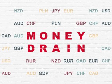 Para kavramı: duvar arka plan üzerinde para drenaj