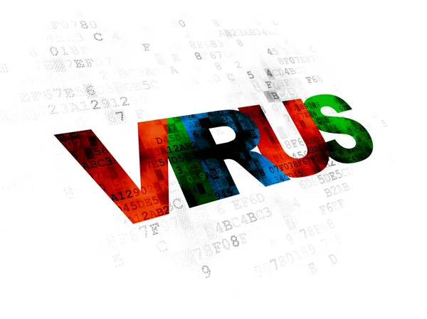 保护的概念： 数字背景上的病毒 — 图库照片