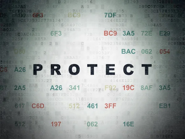 Datenschutzkonzept: Schutz auf digitalem Datenpapier — Stockfoto