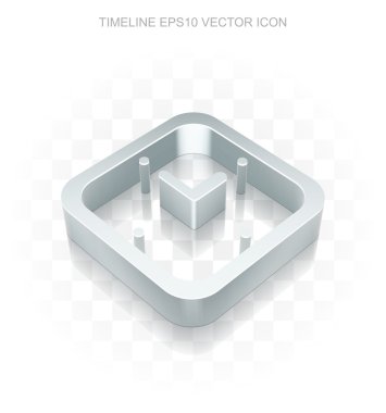 Zaman çizelgesi simgesi: Düz metalik 3d İzle, şeffaf gölge, Eps 10 vektör.