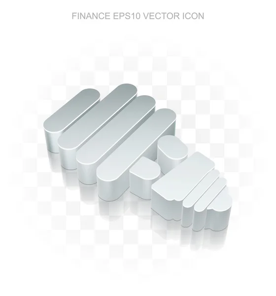 Finanz-Ikone: flache metallische 3d Energiesparlampe, transparenter Schatten, Folge 10 Vektor. — Stockvektor