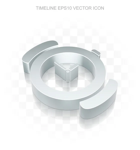 Icône de la chronologie : Montre 3D métallique plate, ombre transparente, vecteur EPS 10 . — Image vectorielle
