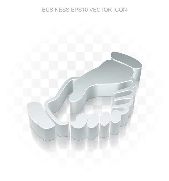 Icono de Finanzas: Plano metálico 3d 3dHandshake, sombra transparente, vector EPS 10 . — Archivo Imágenes Vectoriales