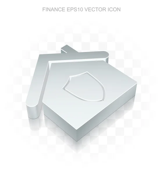 ファイナンスアイコン:フラットメタリック3Dホーム、透明な影、Eps 10ベクトル. — ストックベクタ