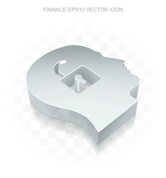 Icono de Finanzas: Cabeza plana metálica 3d con candado, sombra transparente, vector EPS 10 . — Archivo Imágenes Vectoriales