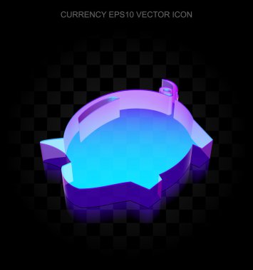 Para birimi simgesi: 3d neon parlayan Para Kutusu camdan yapılmış, Eps 10 vektör.