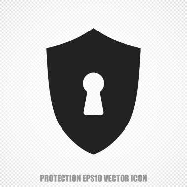 Anahtar deliği simgesi ile Gizlilik vektör Shield. Modern düz tasarım.