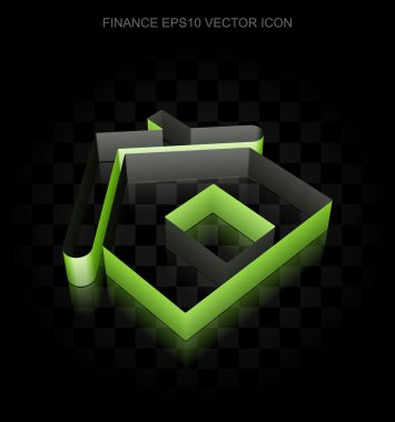 İş simgesi: Yeşil 3d Ev kağıt, şeffaf gölge, Eps 10 vektör yapılmış.