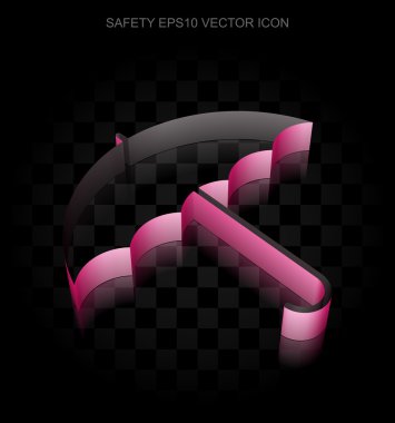 Gizlilik simgesi: Crimson 3d şemsiye yapılan kağıt, saydam gölge, Eps 10 vektör.