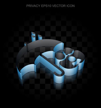 Gizlilik simgesi: Mavi 3d Aile Ve Şemsiye kağıt, şeffaf gölge, Eps 10 vektör yapılmış.