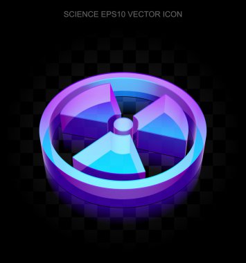 Bilim simgesi: 3d neon parlayan Radyasyon camdan yapılmış, Eps 10 vektör.