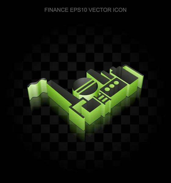 Business-Ikone: grüne 3D-Öl- und Gasdämmerung aus Papier, transparenter Schatten, Folge 10 Vektor. — Stockvektor