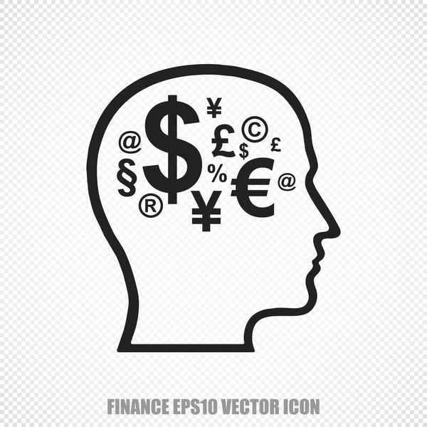 Finanz-Vektorkopf mit Finanz-Symbol. modernes flaches Design. — Stockvektor