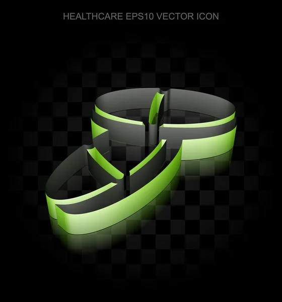 Gesundheits-Ikone: grüne 3D-Pillen aus Papier, transparenter Schatten, Vektor Folge 10. — Stockvektor