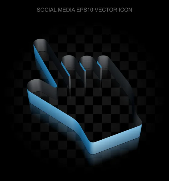 社交网络图标：蓝色3D鼠标光标由纸张制成，透明阴影，Eps 10矢量. — 图库矢量图片