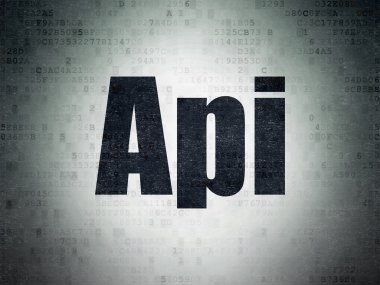 Programlama kavramı: API dijital veri kağıt arka plan üzerinde