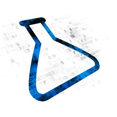 Bilim kavramı: dijital arka plan üzerinde Flask