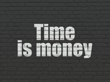 Zaman kavramı: zaman para duvar arka plan üzerinde