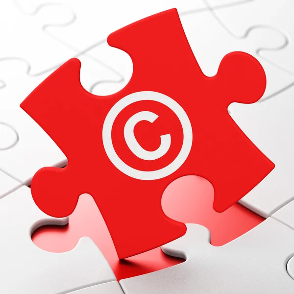 Zákon koncept: autorská práva na pozadí puzzle — Stock fotografie