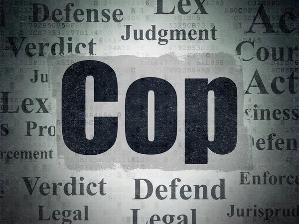 Law concept: Cop op digitale Data-Paper achtergrond — Stockfoto
