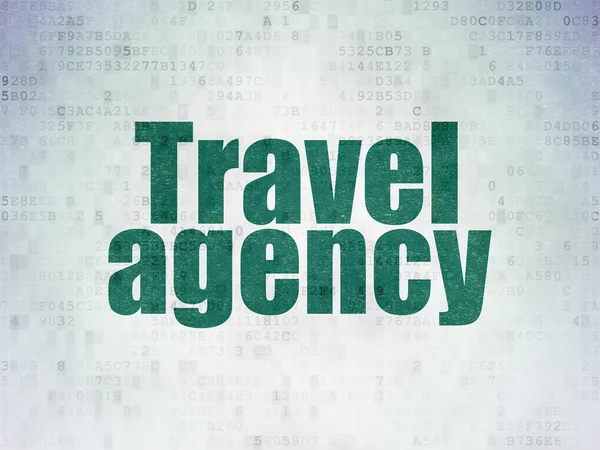 Concepto de vacaciones: Agencia de viajes en el fondo del documento de datos digitales —  Fotos de Stock
