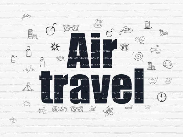 Conceito de férias: Air Travel no fundo da parede — Fotografia de Stock
