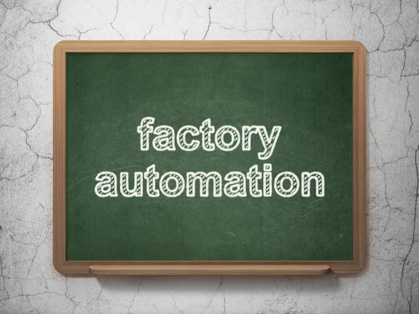 Manufacuring concept: Factory Automation on chalkboard background — Stock Photo, Image