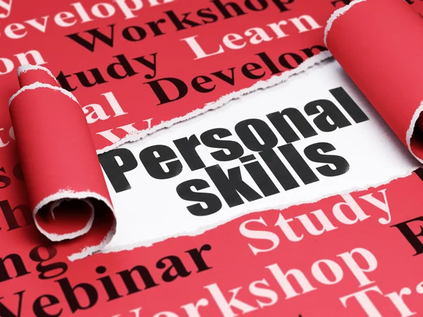 Learning concept: black text Personal Skills under the piece of  torn paper — Stock Photo, Image