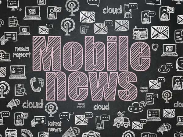 News concept: Mobile News on School board background — Φωτογραφία Αρχείου