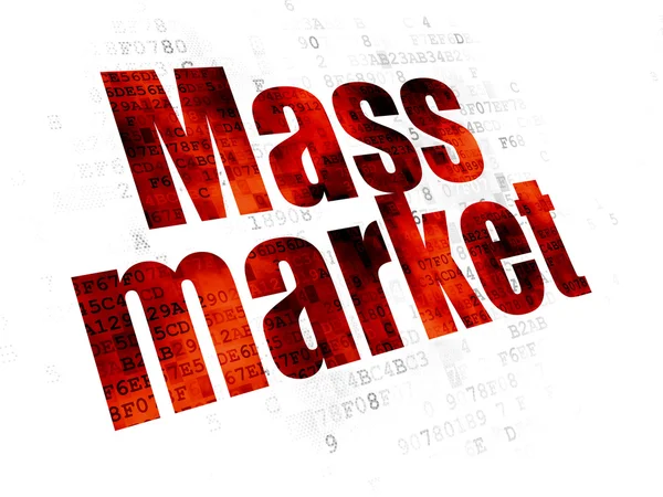 Marketingové koncepce: Mass trhu na digitální pozadí — Stock fotografie