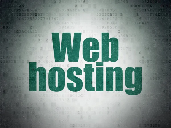 Web ontwikkelingsconcept: Web Hosting op digitale Data-Paper achtergrond — Stockfoto