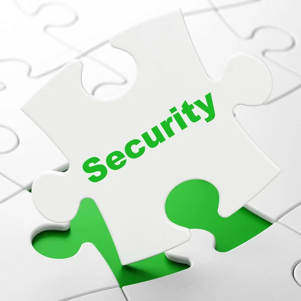 Concetto di sicurezza: sicurezza su sfondo puzzle — Foto Stock