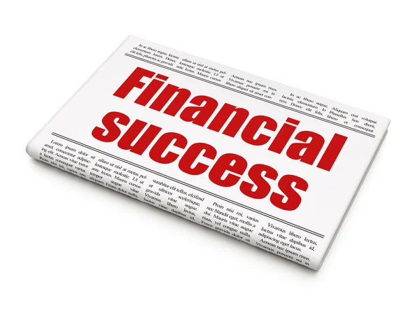 Banking concept: krantenkop financieel succes — Stockfoto