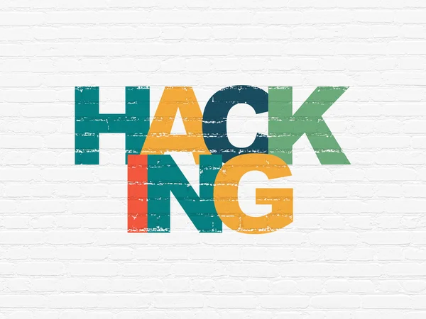 Concept de sécurité : Hacking sur fond mural — Photo