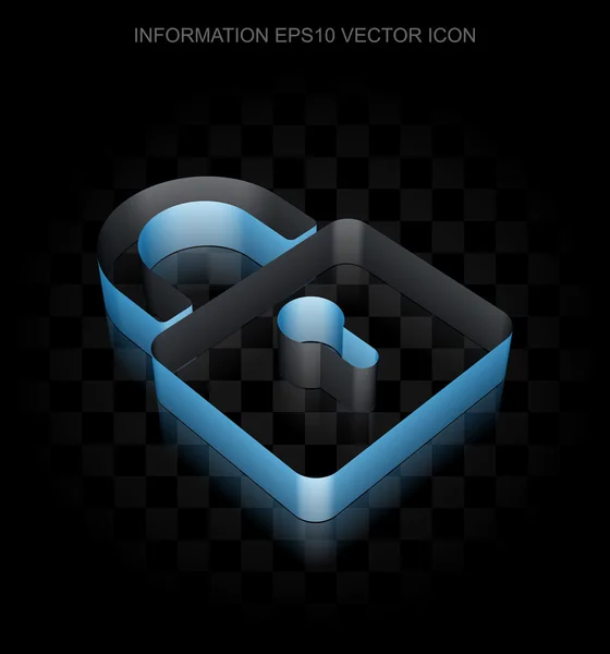 Ikona informacyjna: niebieski 3D zamknięty kłódki z papieru, przezroczysty cień, EPS 10 wektor. — Wektor stockowy