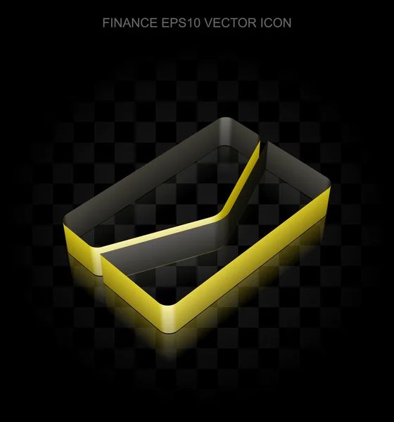 Geschäftsikone: gelbe 3D-E-Mail aus Papier, transparenter Schatten, Vektor Folge 10. — Stockvektor