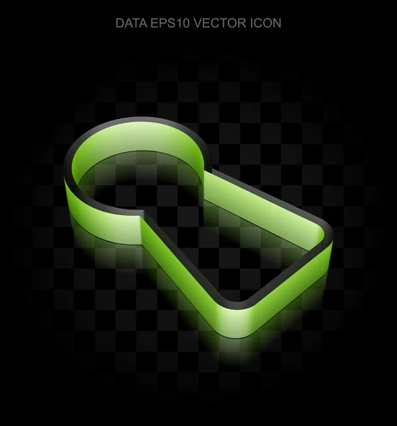 Icono de información: Green 3d ojo de cerradura de papel, sombra transparente, vector EPS 10 . — Archivo Imágenes Vectoriales