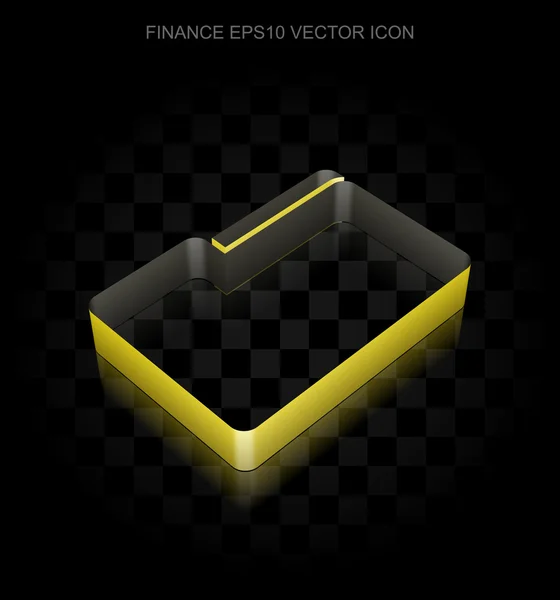 Finanzsymbol: gelber 3D-Ordner aus Papier, transparenter Schatten, Vektor Folge 10. — Stockvektor