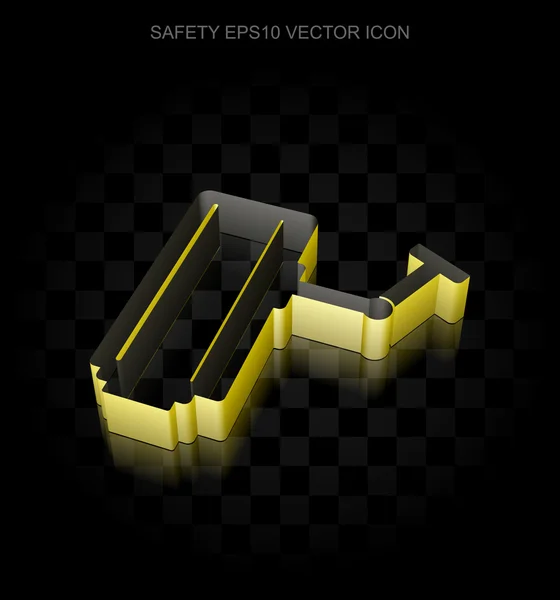 Security icon: Yellow 3d Cctv Camera made of paper, transparent shadow, EPS 10 vector. — Stock Vector